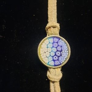 Milfori Bracelet Gray Suede Strap Signed on back